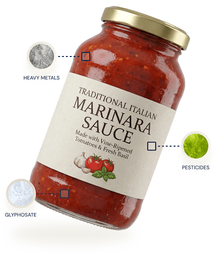 Product with contaminants we test for: heavy metals, pesticides, glyphosate